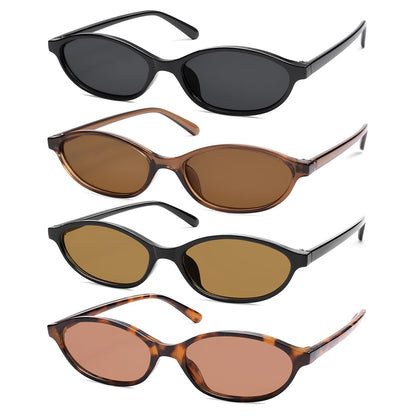 Retro Oval Cat Eye Sunglasses for Women Y2k Trendy Narrow Sunnies Designer Sun Glasses AR82253