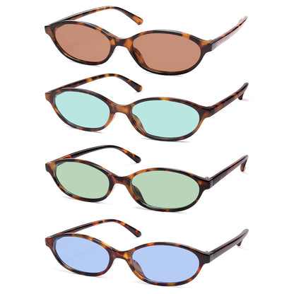 Retro Oval Cat Eye Sunglasses for Women Y2k Trendy Narrow Sunnies Designer Sun Glasses AR82253